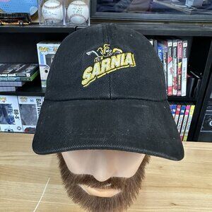 Vintage Sarnia Sting CCM Snap Back Hat Black Rare Canadian Hockey League